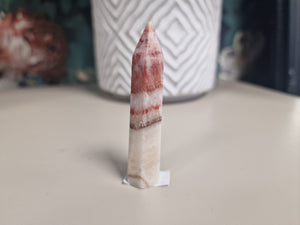 Red banded calcite tower