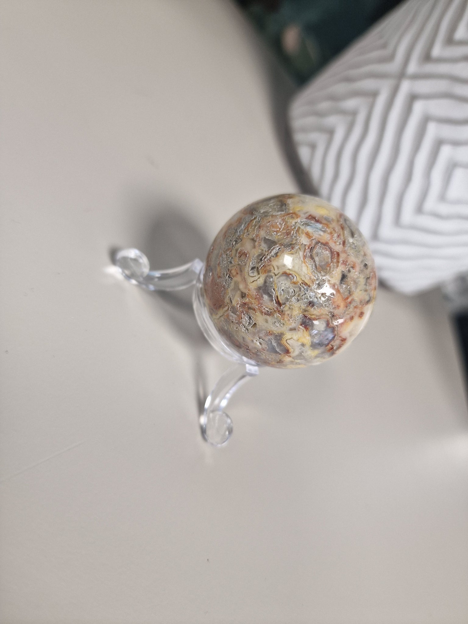 Crazy lace agate sphere