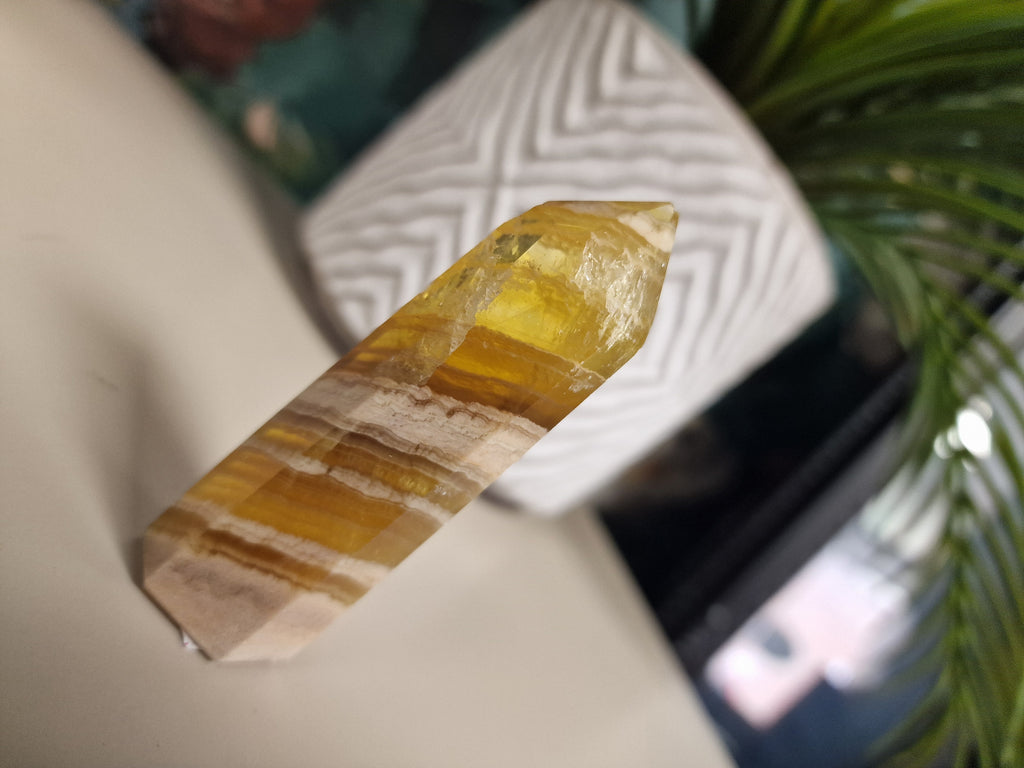 Golden fluorite tower