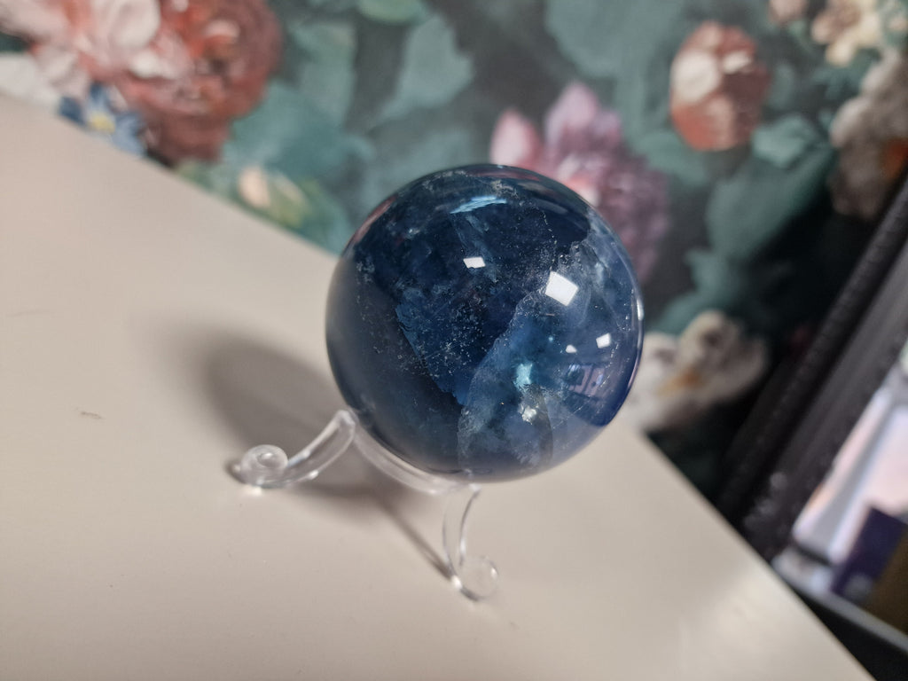 Blue fluorite sphere