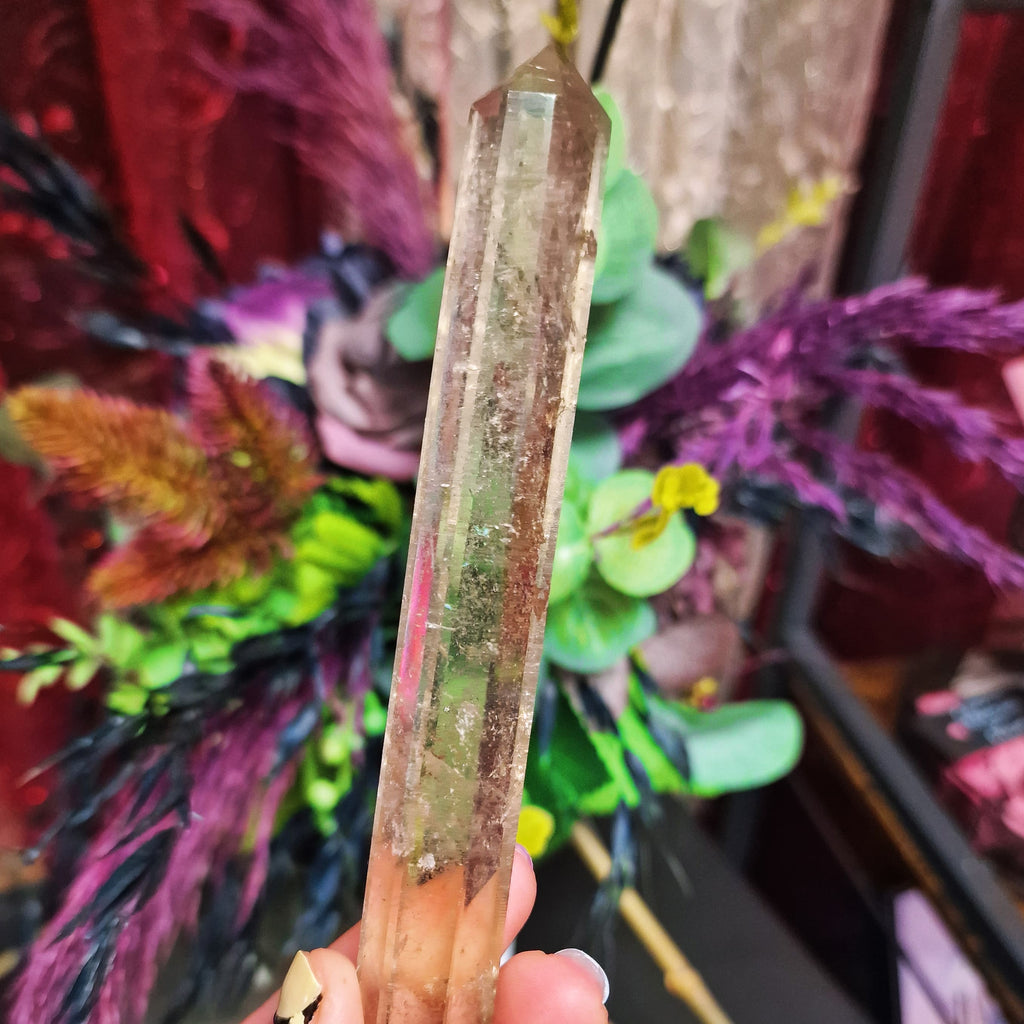 Smokey quartz crystal wand