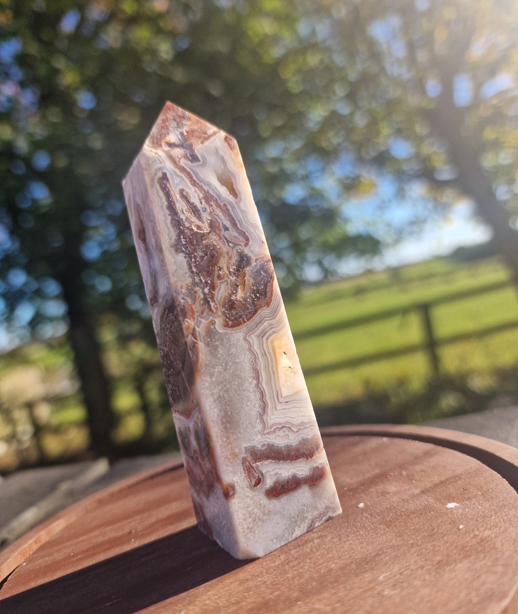 Crazy lace agate tower