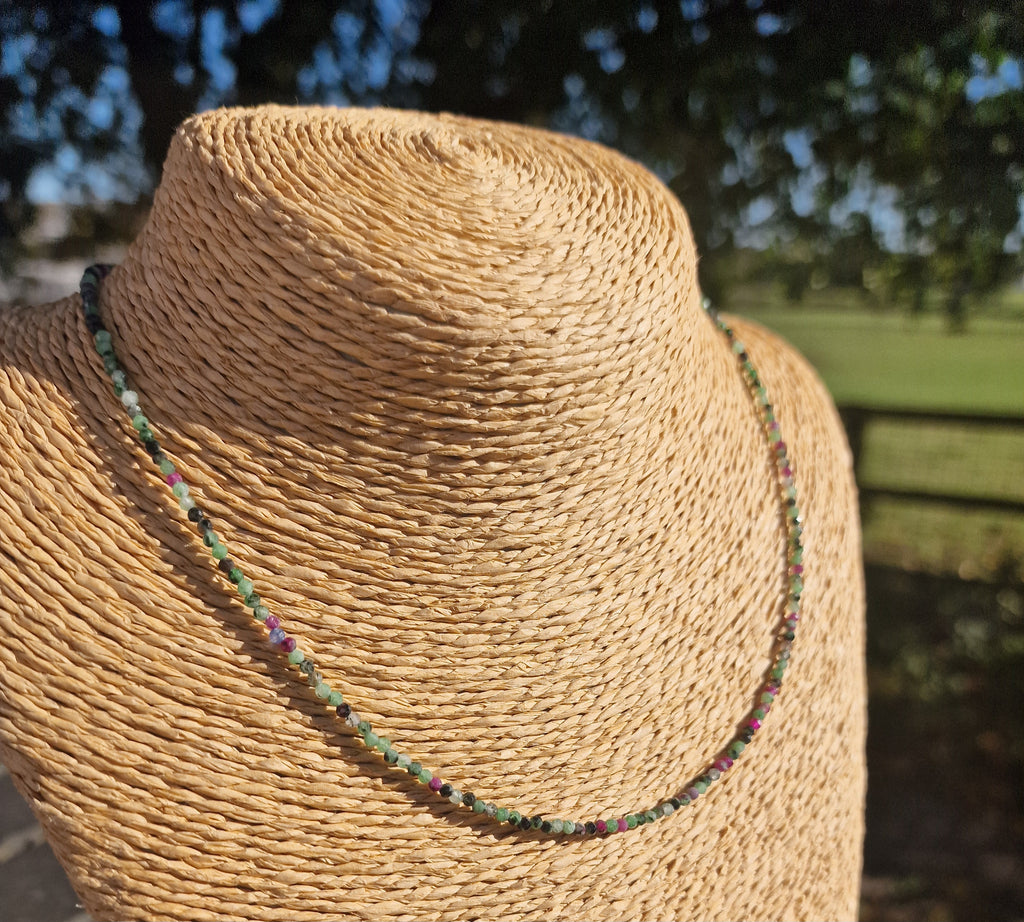 Ruby zoisite necklace